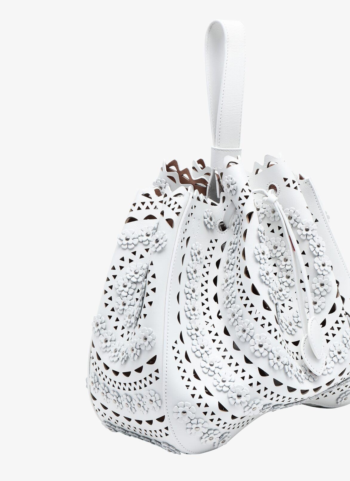 ROSE-MARIE STRA CUIR LUX NEW VIENNE FLEUR OPTICAL WHITE ALAÏA WHITE  ROSE-MARIE STRA CUIR LUX NEW VIENNE FLEUR OPTICAL WHITE